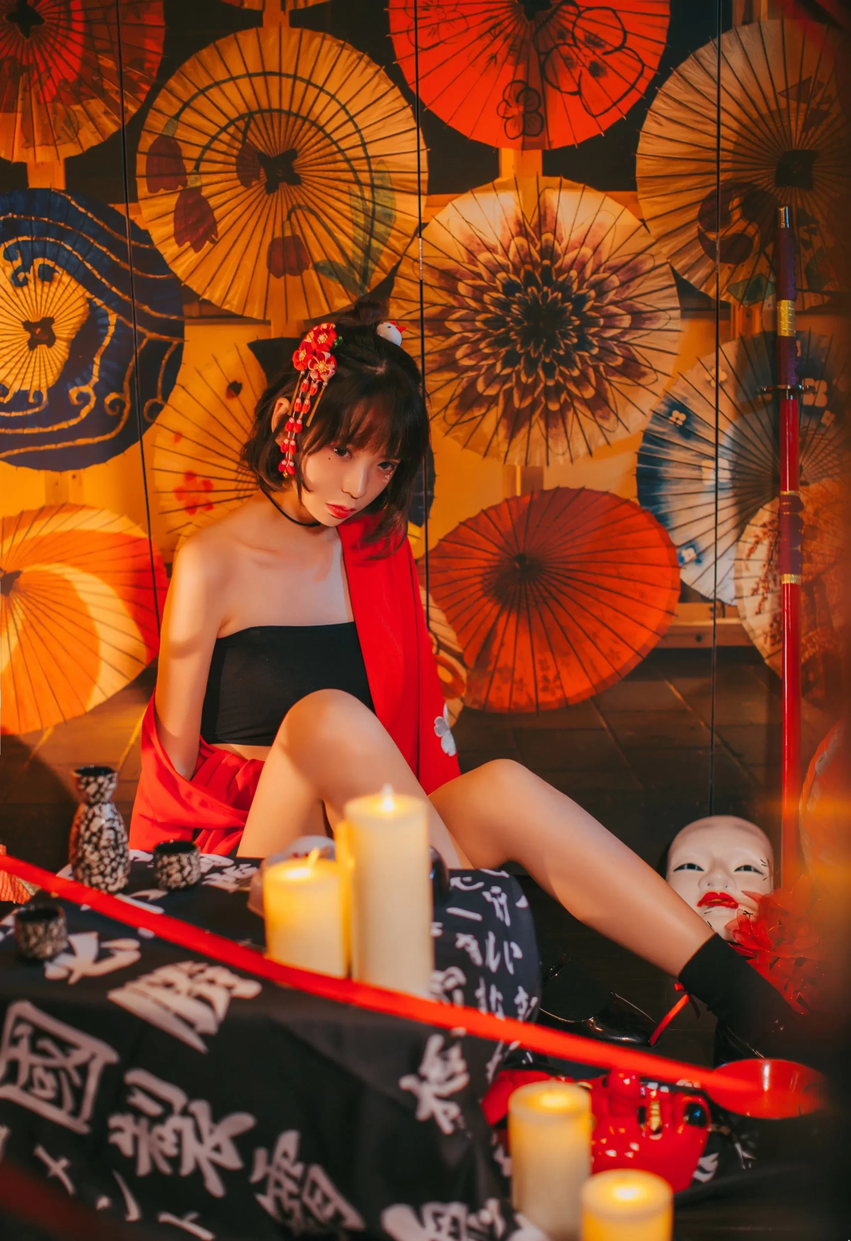 疯猫ss – 红色羽衣 [15P-8.06 MB]