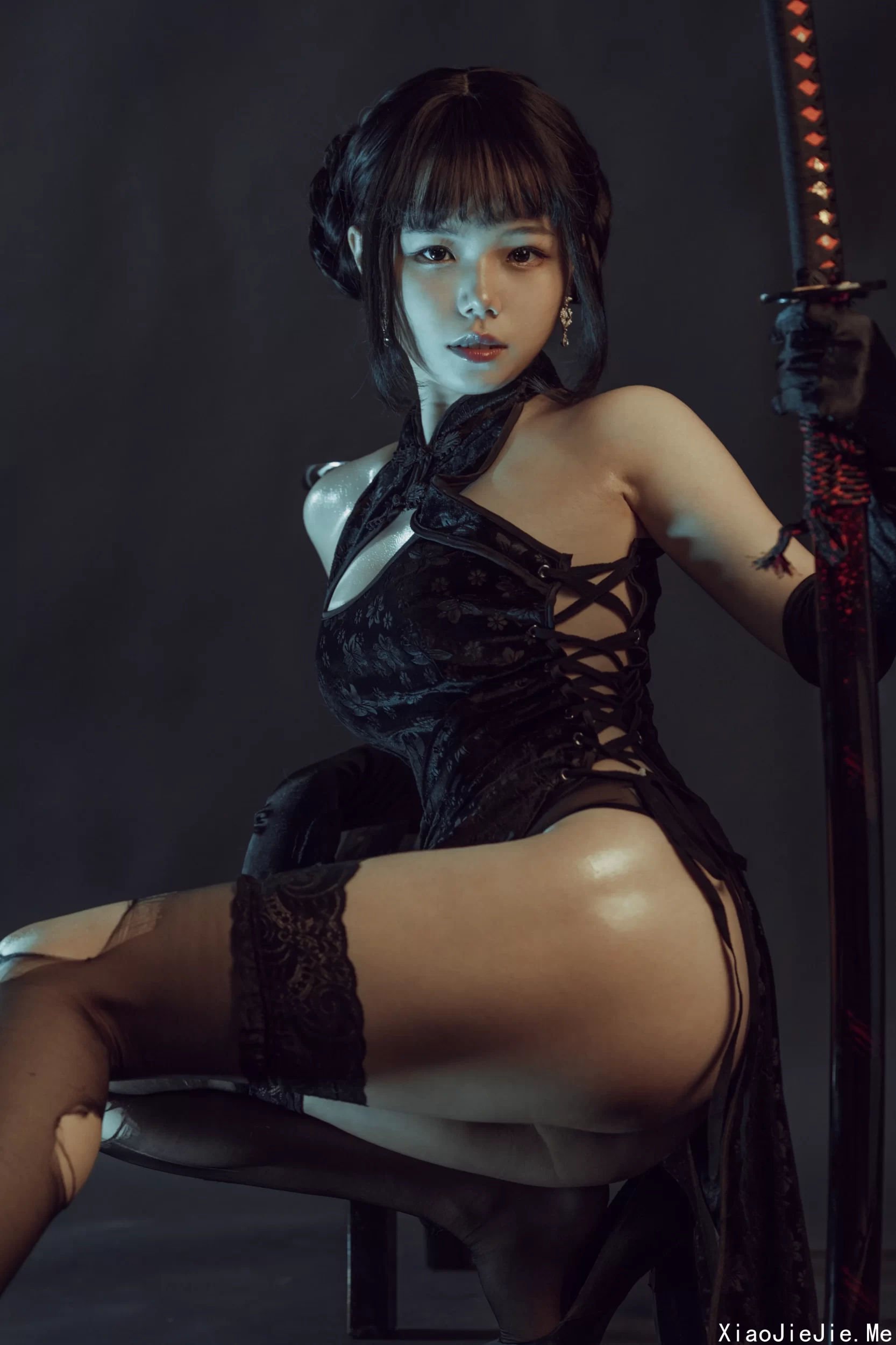七月喵子 - NO.14 穿黑旗袍耍剑 [32P-312.06 MB]