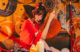 疯猫ss – 红色羽衣 [15P-8.06 MB]